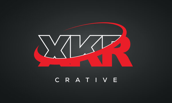 XKR letters typography monogram logo , creative modern logo icon with 360 symbol