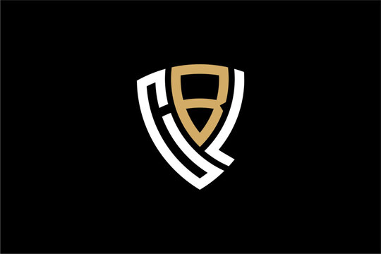 CBL creative letter shield logo design vector icon illustration