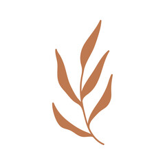 hand painted leaves for decoration in minimalist style