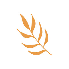 hand painted leaves for decoration in minimalist style