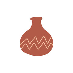 Ancient earthenware bowls or jars For decoration with flowers in a boho style.