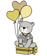 Cute bear cartoon design character 