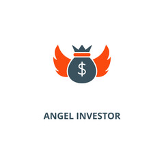 Angel investor icon vector illustration concept isolated on white background used for web and mobile