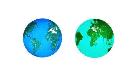 earth globe on white