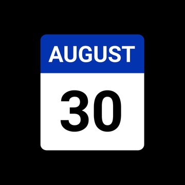 Calander Icon Showing Date 30 August 