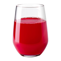 Realistic Transparent Glass of Red Juice isolated on alpha background
