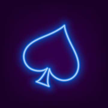 spades, glowing, poker, game, editable illustration cards, casino. vector 