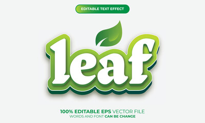 Leaf  3d editable text effect template