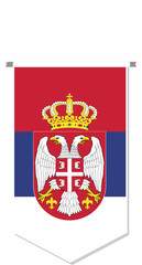 Obraz premium Serbia flag in soccer pennant, various shape.
