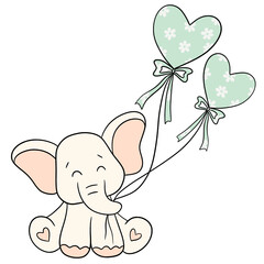 Cute elephant cartoon design character 