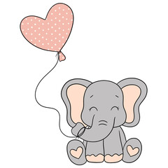Cute elephant cartoon design character 