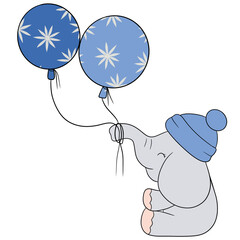 Cute elephant cartoon design character 