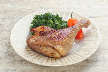 Roasted duck leg with orange sauce