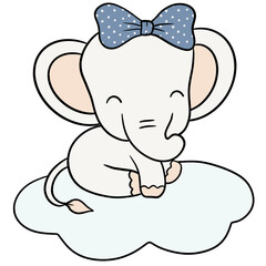 Cute elephant cartoon design character 