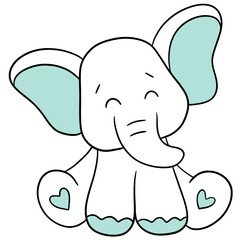 Cute elephant cartoon design character 