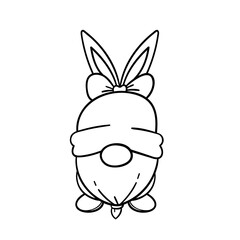 Line art cartoon Easter gnomes holding eggs decorate coloring book for kids