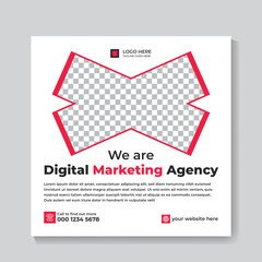 Digital marketing live webinar and corporate social media post template