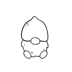 cartoon lines Summer gnomes in fruit costumes coloring book for kids