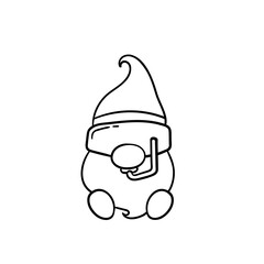 cartoon lines Summer gnomes in fruit costumes coloring book for kids