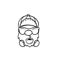 cartoon lines Summer gnomes in fruit costumes coloring book for kids