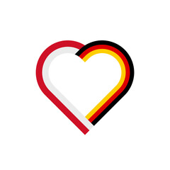 friendship concept. heart ribbon icon of indonesia and germany flags. vector illustration isolated on white background