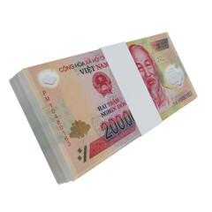 Vietnam Currency Dong 200.000: Stack of VND Vietnam banknote