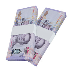 Thailand currency baht 500: stack of baht thai banknote