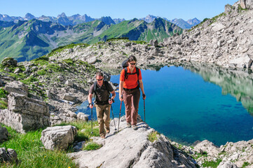 Fototapeta premium Wandern in den Allgäuer Hochalpen