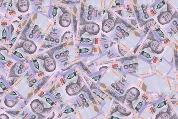 Random Banknote Thailand Currency 500 Baht