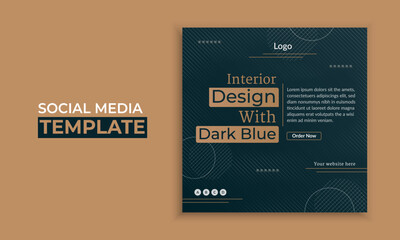 Interior design social media post template