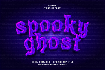 Naklejka na ściany i meble spooky ghost halloween editable text effect