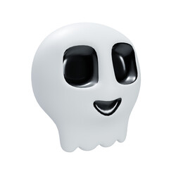 Fototapeta na wymiar Halloween smiley ghost, PNG 3d illustration