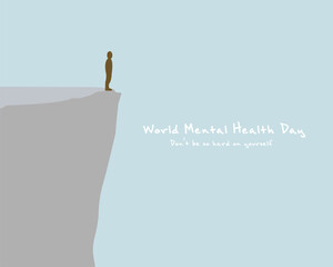 World Mental Health Day Flat Greeting Template