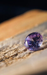 Natural Sapphire gemstone, Jewel or gems on black shine color, Collection of many different natural gemstones amethyst,
