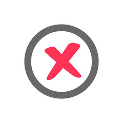 red cross icon for things that should not be done or forbidden