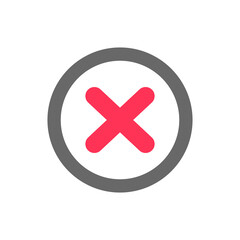 red cross icon for things that should not be done or forbidden