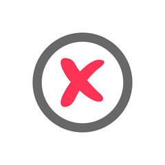red cross icon for things that should not be done or forbidden
