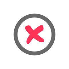 red cross icon for things that should not be done or forbidden