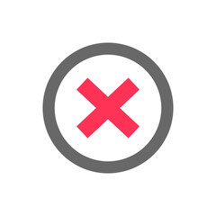red cross icon for things that should not be done or forbidden