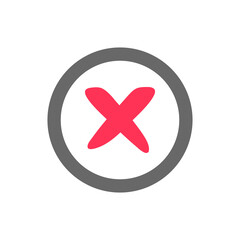 red cross icon for things that should not be done or forbidden