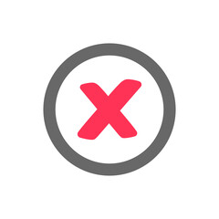 red cross icon for things that should not be done or forbidden