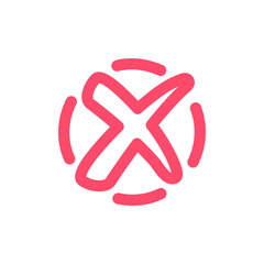 red cross icon for things that should not be done or forbidden