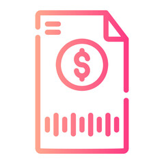 receipt gradient icon