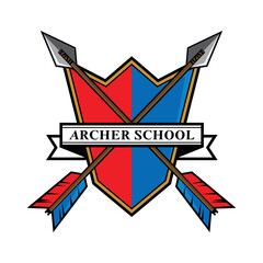 Logo design template with Archery theme, for team, club or event