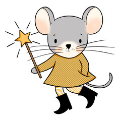 Cute mouse Halloween cartoon character