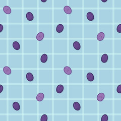 purple grape on blue stock fabric seamless pattern Gift Wrap wallpaper background