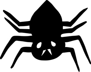 Halloween Spider Silhouette. black and white image illustration
