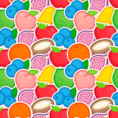 rainbow fruit seamless pattern Gift Wrap wallpaper background