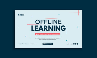 School admission web banner template design