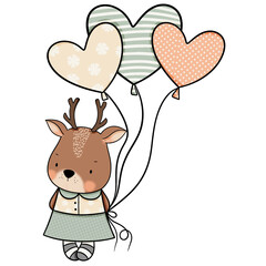 Cute deer cartoon design character 